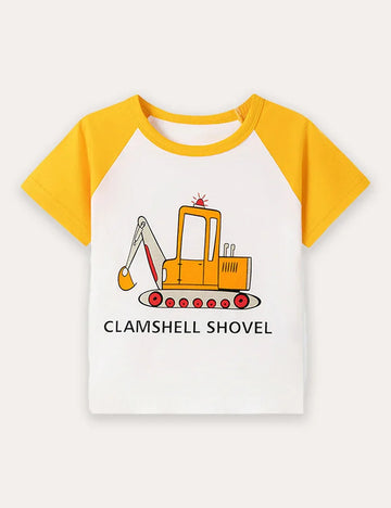 Car Print Short Sleeve T-Shirt